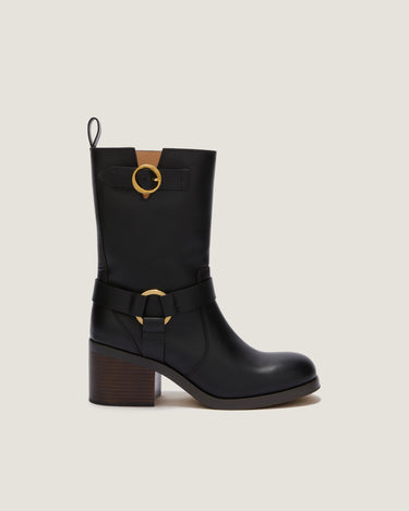 Hailey Black Leather Biker Boot - Odissì - 1