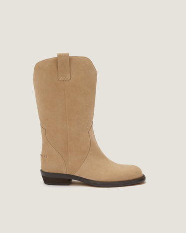 Frances Natural Soft Suede Cowboy Boot - Odissì - 1