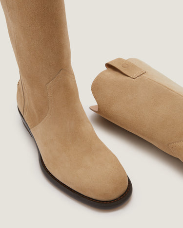 Frances Natural Soft Suede Cowboy Boot - Odissì - 3