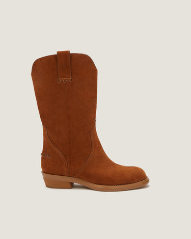 Frances Tan Soft Suede Cowboy Boot - Odissì - 1