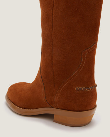 Frances Tan Soft Suede Cowboy Boot - Odissì - 3