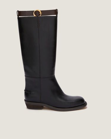 Emilie Black Leather Riding Boot - Odissì - 1