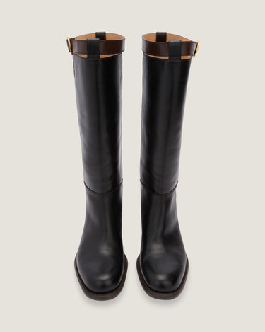 Emilie Black Leather Riding Boot - Odissì - 4