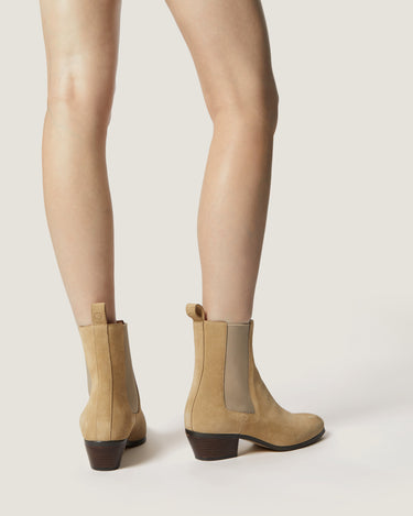 Ella Natural Suede Leather Bootie - Odissi - 5