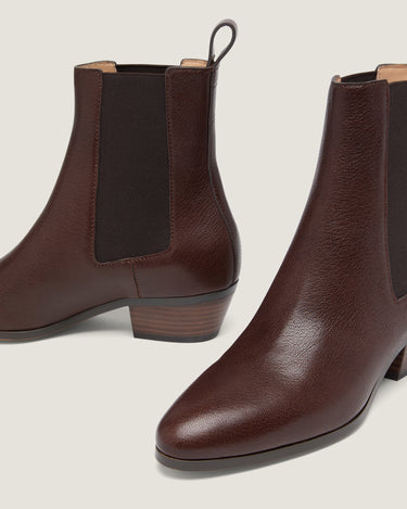 Ella Brown Leather Ankle Boot - Odissi - 3