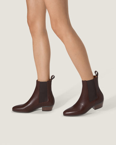 Ella Brown Leather Ankle Boot - Odissi - 5