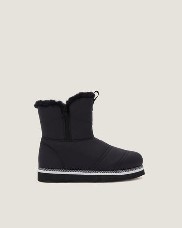 Rose Black Nylon Faux-Fur Lined Winter Boot - Odissì