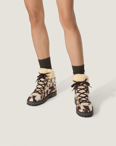 Heidi Cow Fur Shearling Hiking Boot - Odissi - 5