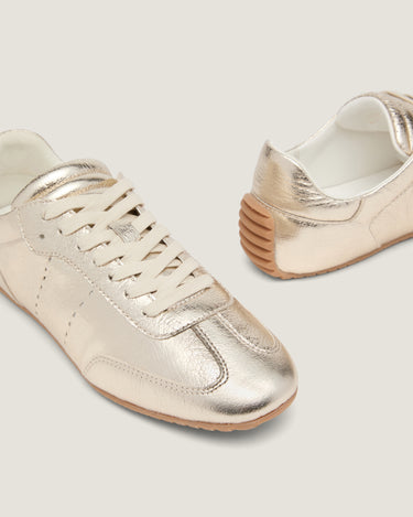 Cass Gold Lace Up Sneaker - Odissi - 3