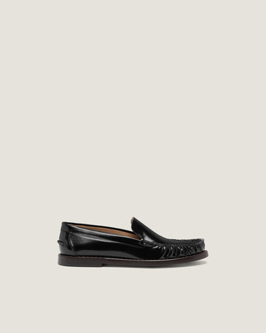Kali Fur Penny Loafer in Brushed Leather - Odissi