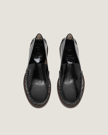 Kali Fur Penny Loafer in Brushed Leather - Odissi - 4
